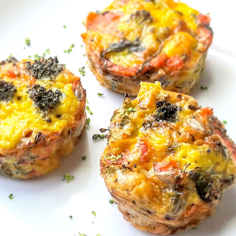 Mini quiches sans pâte saumon brocoli