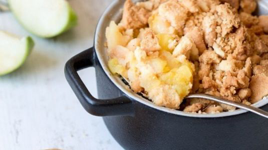 Crumble aux pommes sans sucres ajoutés