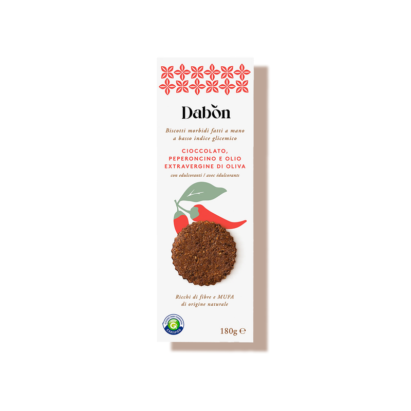 Biscuits au chocolat, piment et huile d'olive extra vierge 180g Dabon