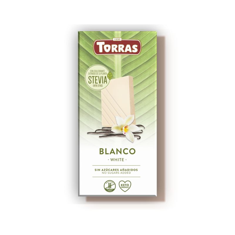 Chocolat blanc à la stevia 100g Torras