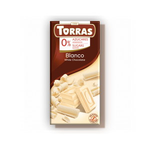 Chocolat blanc à la vanille zéro sucre 100g Torras