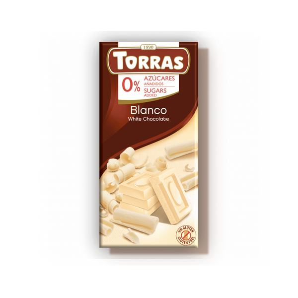 Chocolat blanc à la vanille zéro sucre 100g Torras