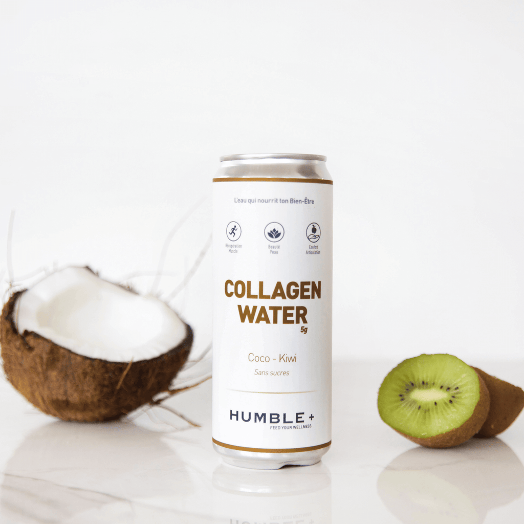 Contexte boisson au collagène coco kiwi HUMBLE+