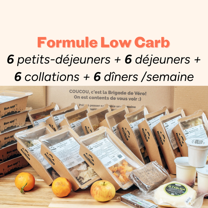 Formule Low Carb 12 plats avec petit-déjeuner & collations