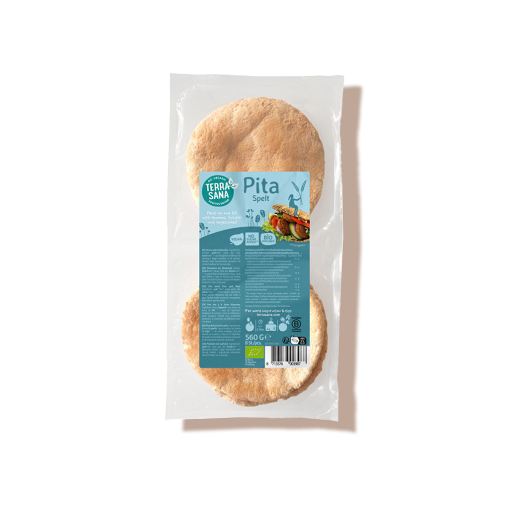 Sachet de 8 pains pita à l'épeautre 560g Terra Sana