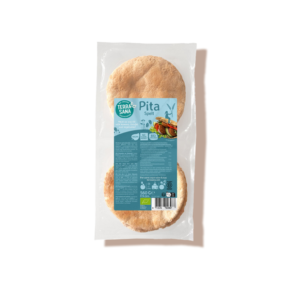 Sachet de 8 pains pita à l'épeautre 560g Terra Sana