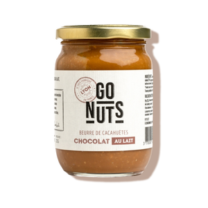 Beurre de cacahuètes au chocolat au lait bio - Go nuts