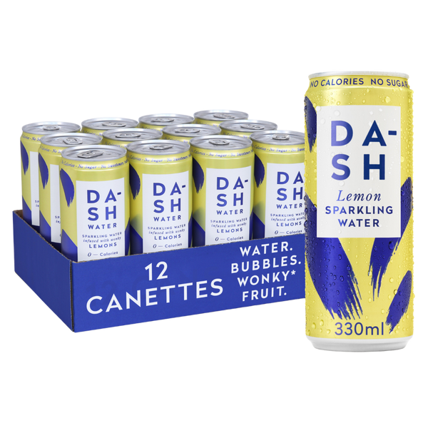 Dash water 12 canettes citron