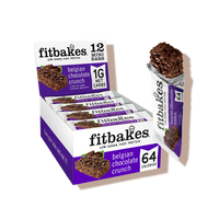 Boîte de barre de chocolat belge crunch 12x19g - Fitbakes