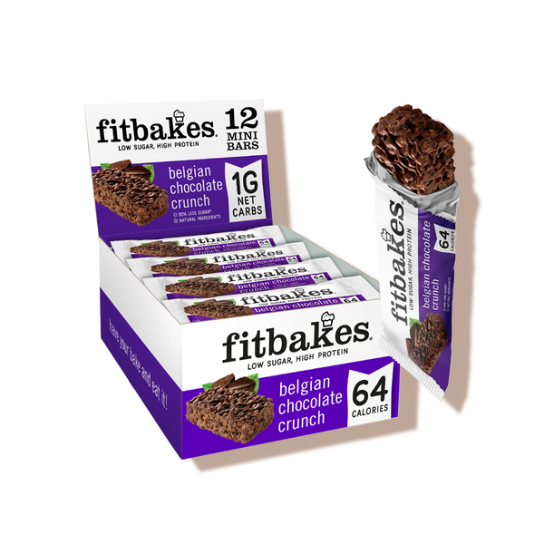 Boîte de barre de chocolat belge crunch 12x19g - Fitbakes