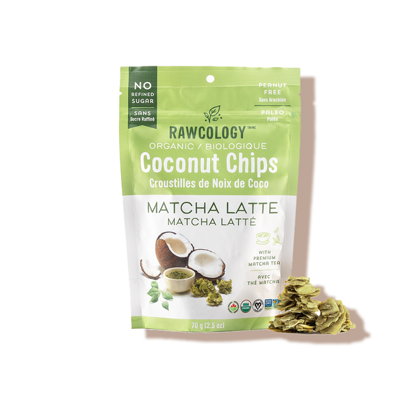 Chips de coco superfoods au matcha