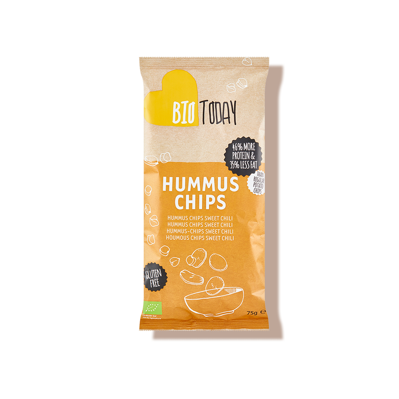 Chips d'houmous au chili doux