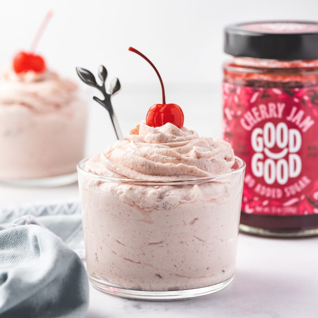 verrine à la confiture de cerises sans sucre