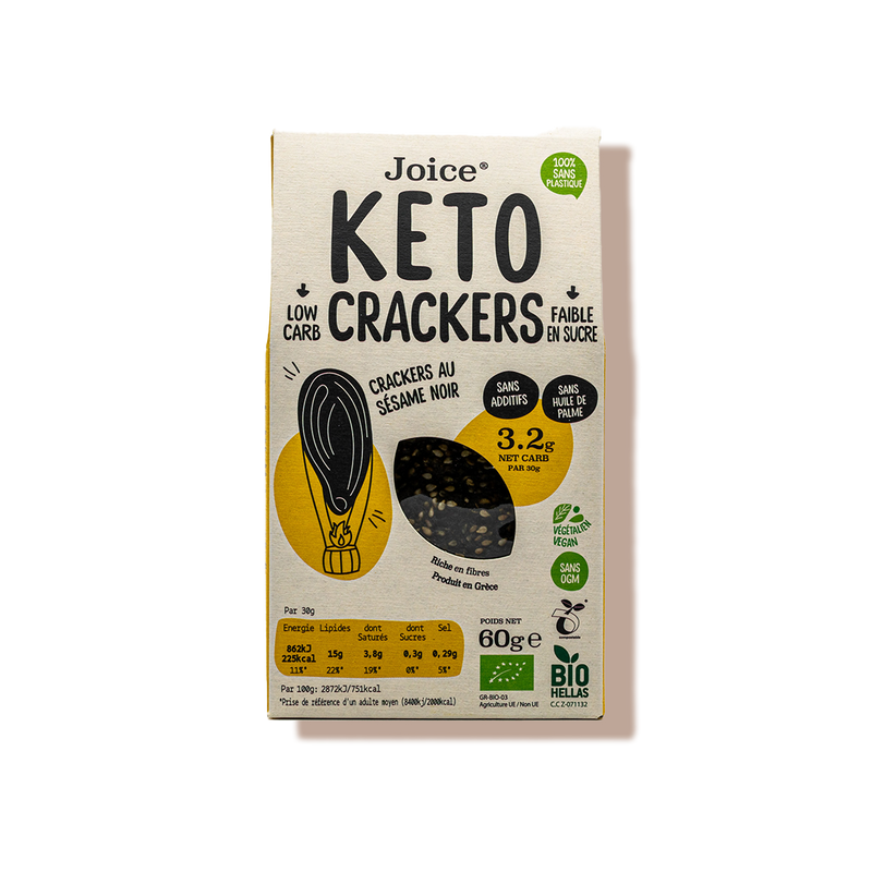 Crackers keto au sésame noir bio