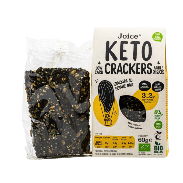 Crackers keto au sésame noir bio