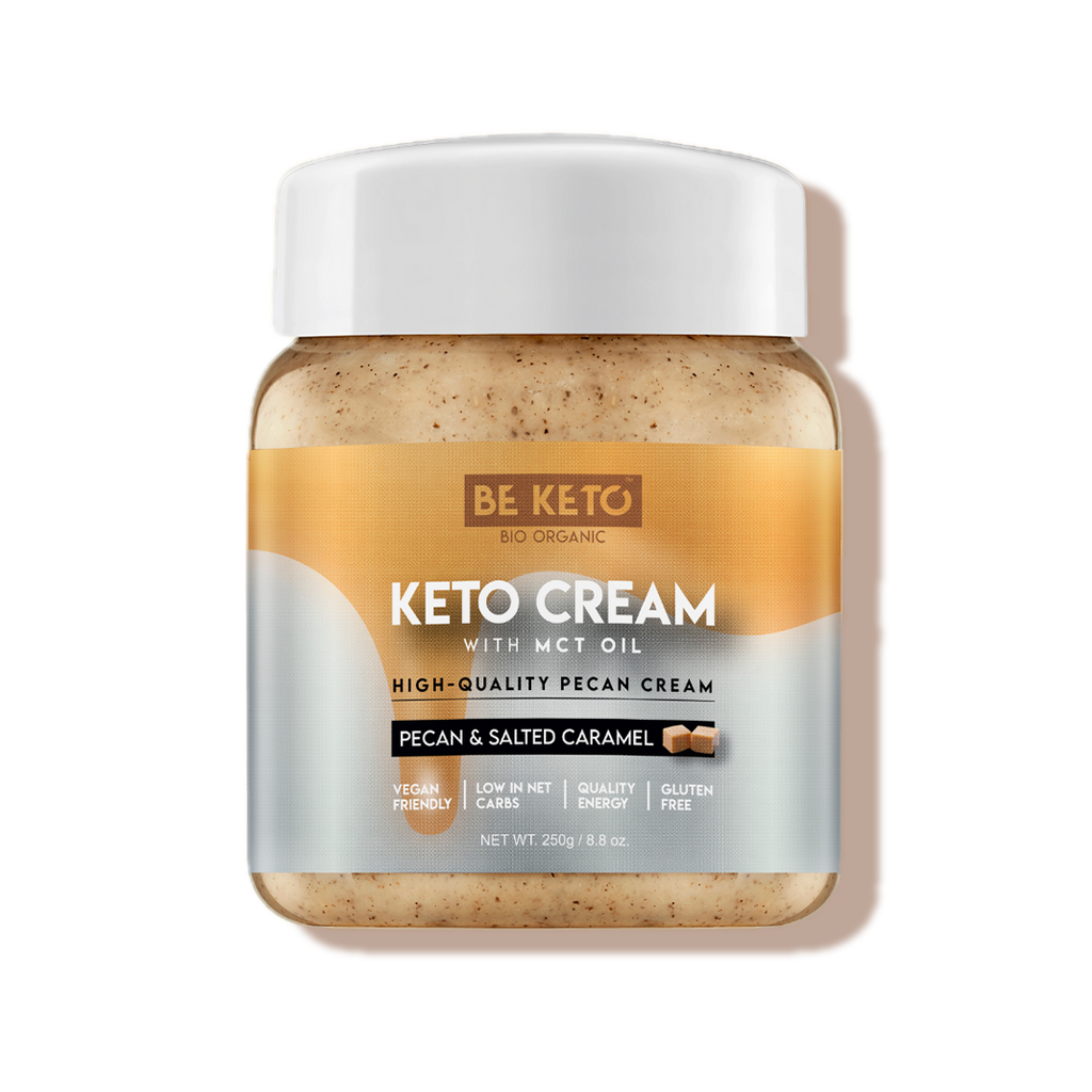 Crème Keto aux noix de pécan, caramel salé et huile MCT