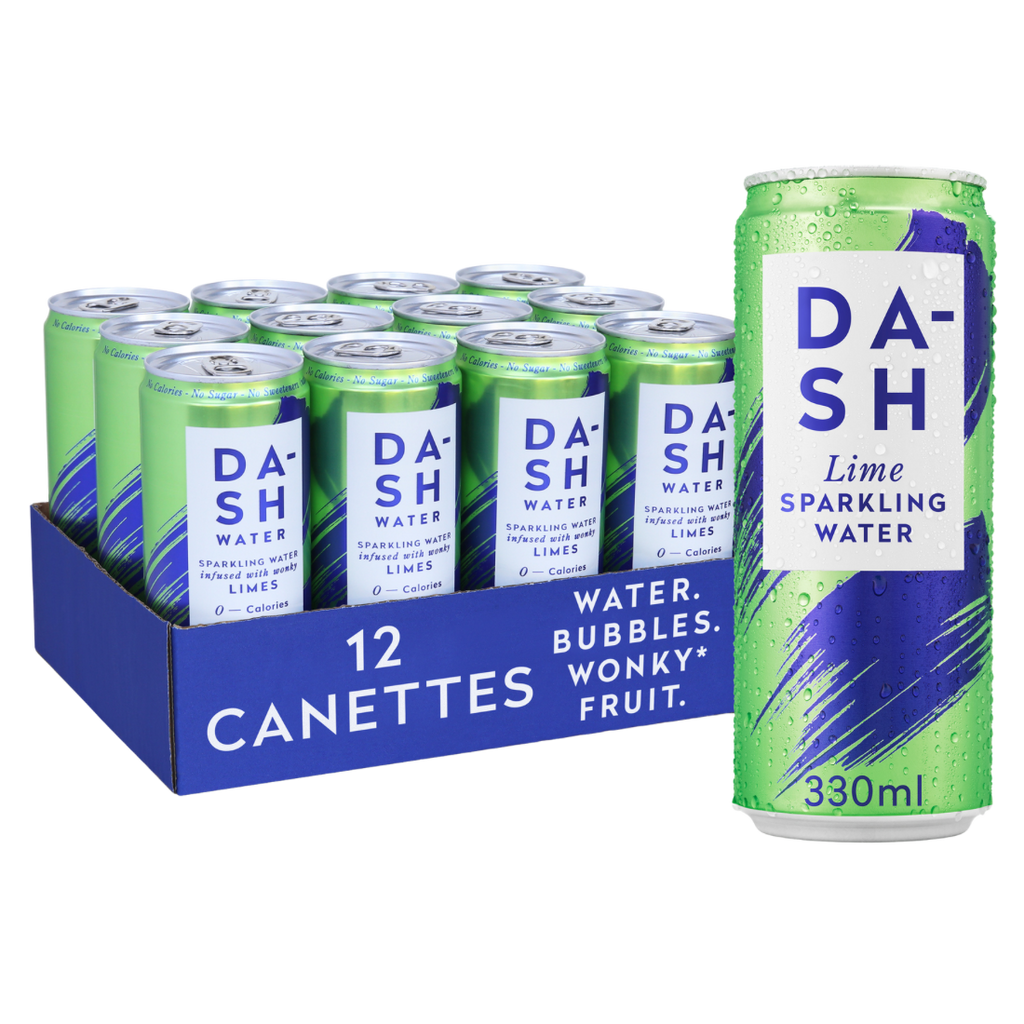 12 cannettes de citron vert Dash Water