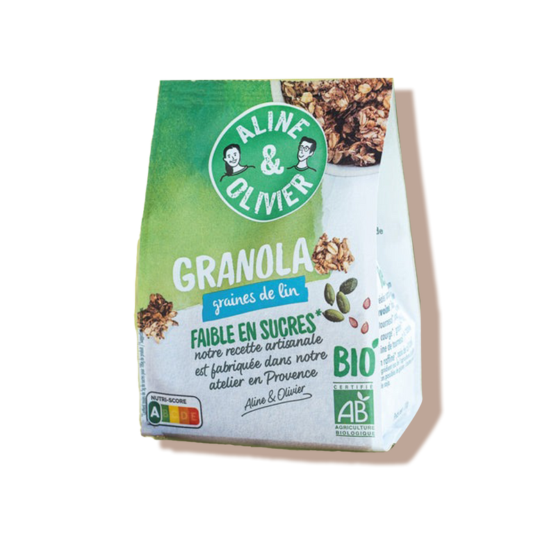 Aline & Olivier granola graines de lin et courge