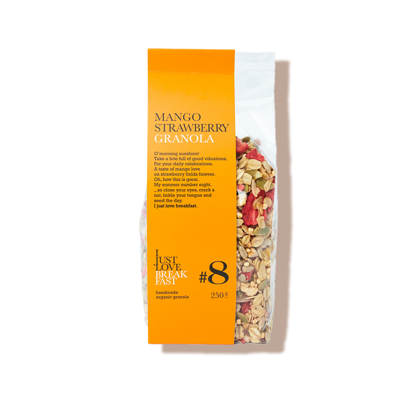 Granola à la fraise et mangue