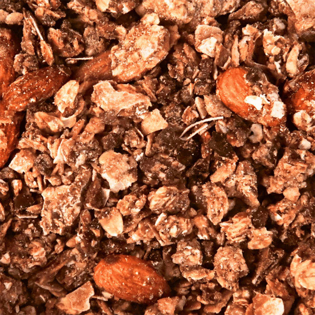 contexte de granola noixe de coco et cacao