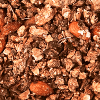 contexte de granola noixe de coco et cacao