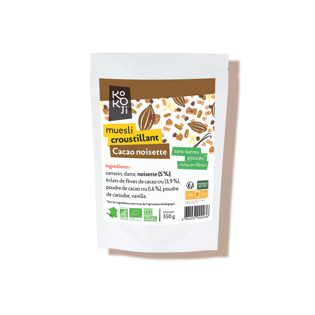 Muesli croustillant cacao-noisette bio