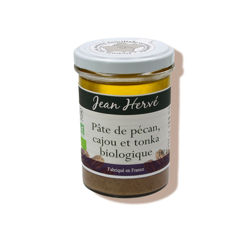 Pâte de noix de pécan, cajou et fève tonka bio