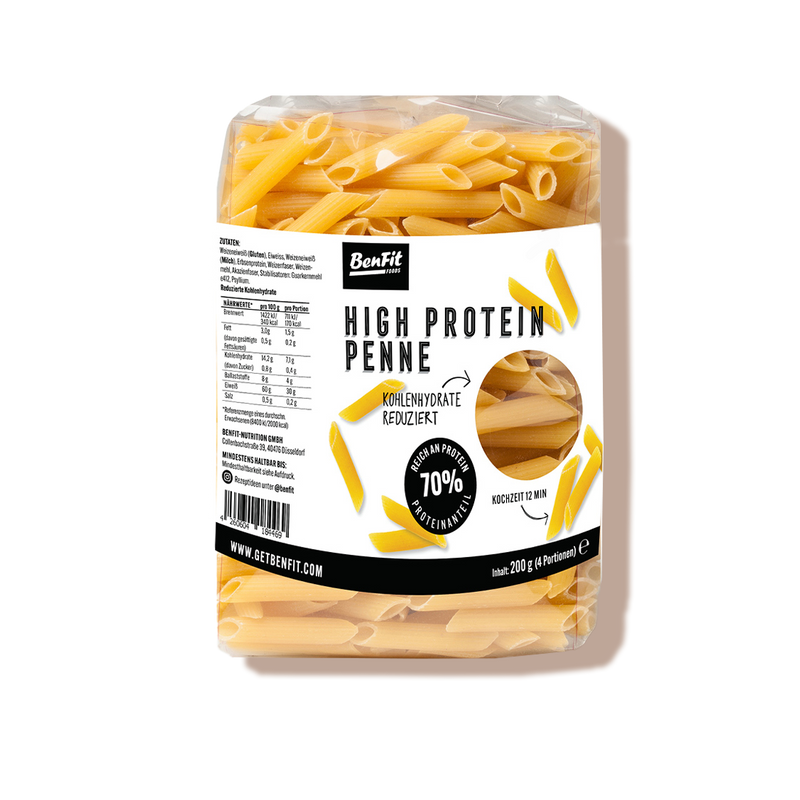 Penne protéinées et faibles en glucides