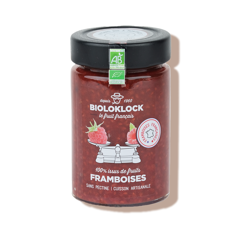 Confiture de framboises 100% issue de fruits