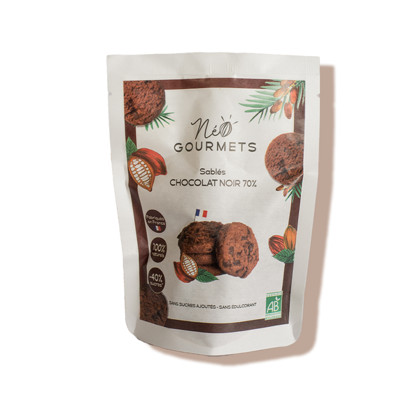 Sablés chocolat noir 70% bio