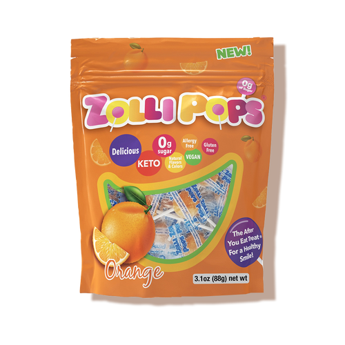 Sucettes Keto Zollipops Orange 3,1oz Zolli Candy