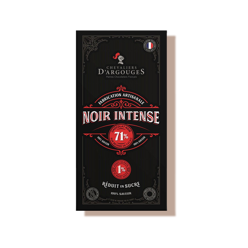 Tablette réduite en sucre chocolat noir 71%