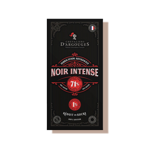 Tablette réduite en sucre chocolat noir 71%