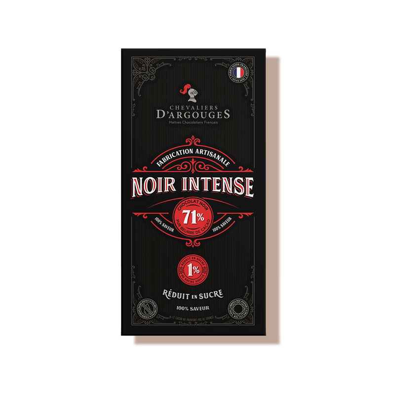 Tablette réduite en sucre chocolat noir 71%