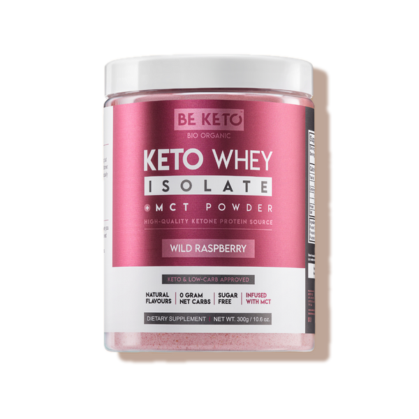 Whey isolate + poudre de MCT framboise